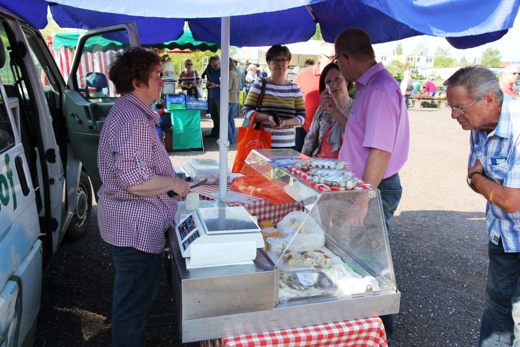 Verkostung von zickigem Käse am Stand des Ziegenhofes Warnke 